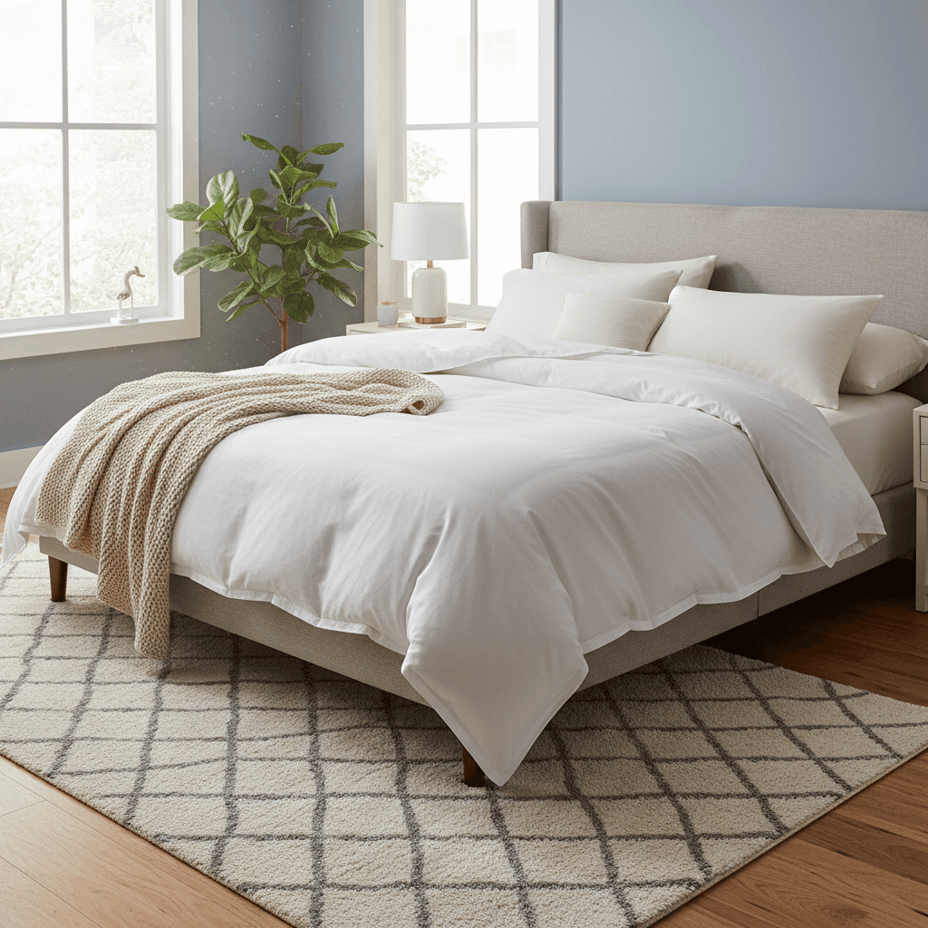 Luxurious down alternative comforter on a modern bed
